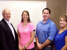 Congressman Steve Pearce meets with Otero County Association of REALTORS officers on August 25th. Discussed various issues affecting the southern region of New Mexico. Topics included Holloman AFB, WSRM, German Air Force, Housing market, Forest Service issues, Job creation, Fire in Timberon, and starting up the sawmill. Tom Whatley of Las Cruces and a RPAC Trustee for the REALTORS Association of New Mexico presented a check to the Congressman.
